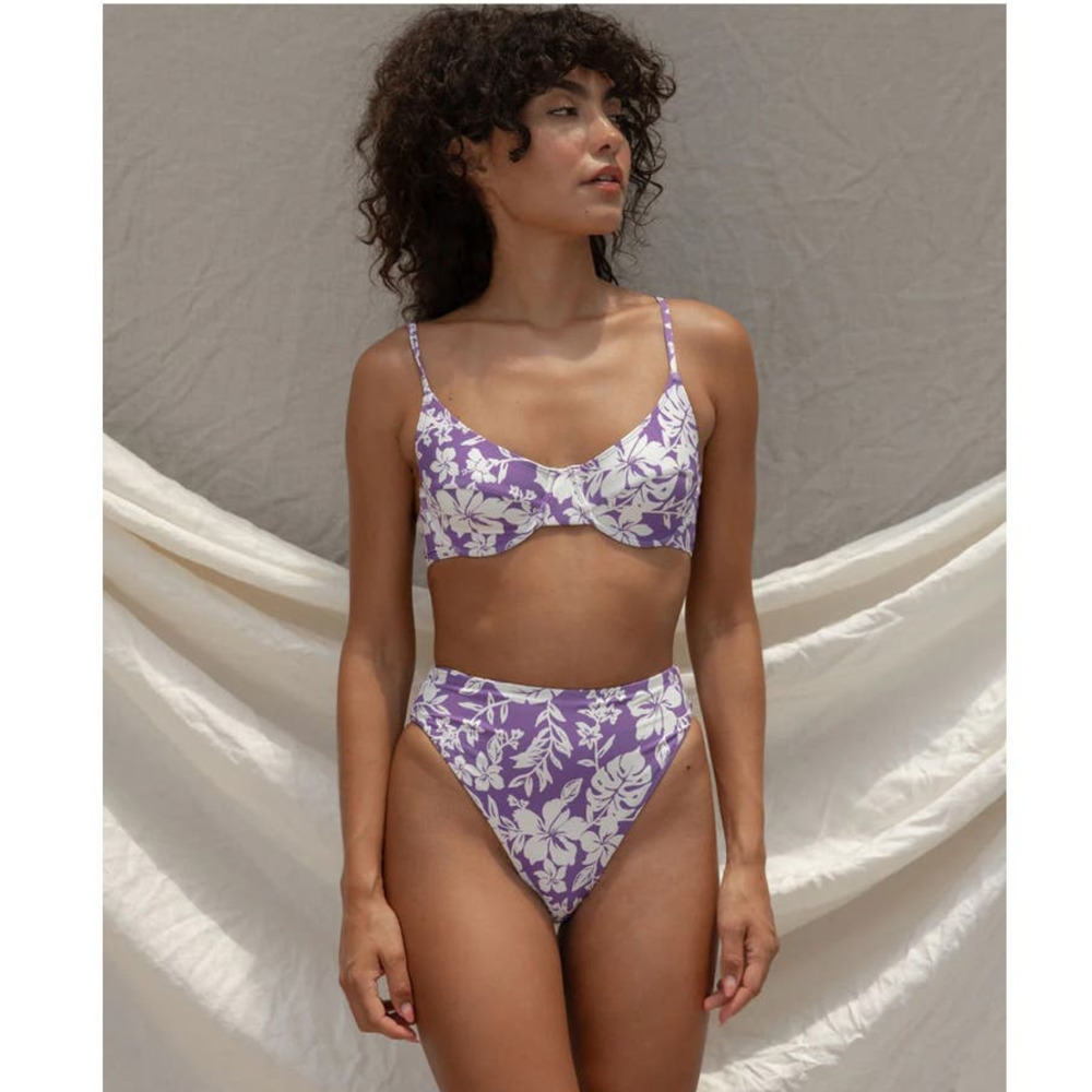 NWT Stone Fox Swim Sumatra Bikini Bottom, Wild Cat, Brown/Tan, size Medium